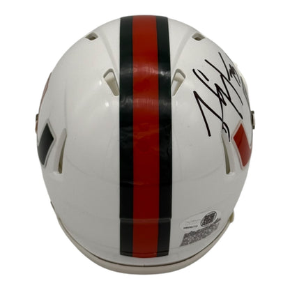 Joaquin Gonzalez Autographed Miami Hurricanes (Speed) Mini Helmet w/ "01 Champs" - JSA