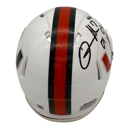 D.J. Williams Autographed Miami Hurricanes (Speed) Mini Helmet w/ "01 Champs" - JSA