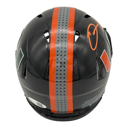 D.J. Williams Autographed Miami Hurricanes (Black Nights) Mini Helmet - JSA