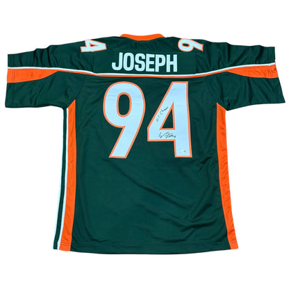 William Joseph Autographed Miami (Green #94) Custom Stitched Jersey w/ "01 Champs" - JSA