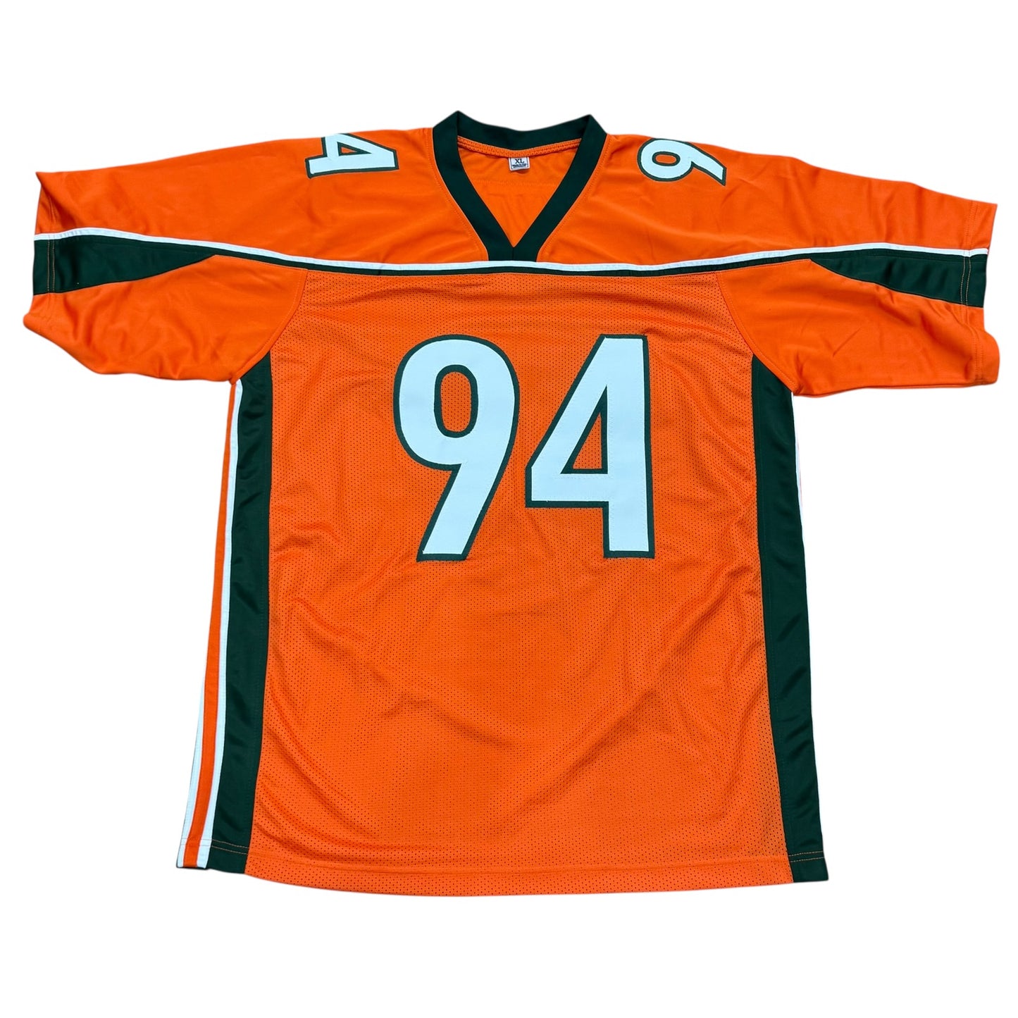 William Joseph Autographed Miami (Orange #94) Custom Stitched Jersey w/ "01 Champs" - JSA