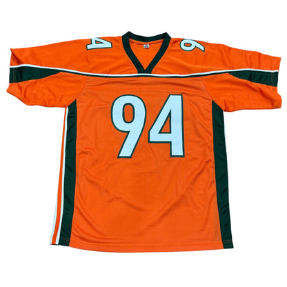 William Joseph Autographed Miami (Orange #94) Custom Stitched Jersey w/ "01 Champs" - JSA