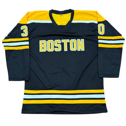 Gerry Cheevers Autographed Boston Bruins (Black #30) Custom Jersey w/ "HOF 85" - JSA