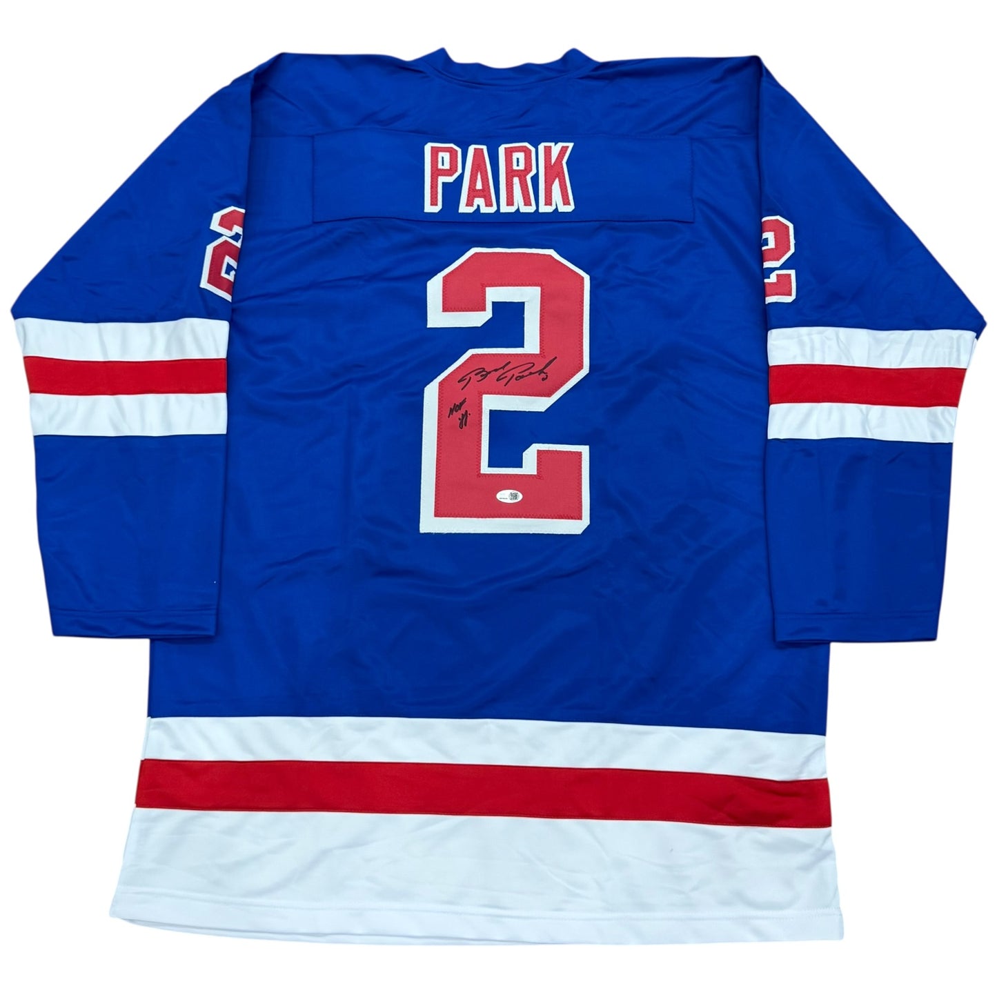 Brad Park Autographed New York (Blue #2) Custom Stitched Jersey w/ "HOF 88" - JSA