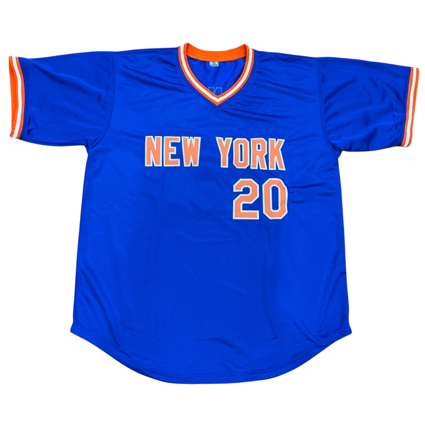 Howard Johnson Autographed New York (Blue #20) Custom Stitched Jersey w/ "86 WS Champs" - JSA