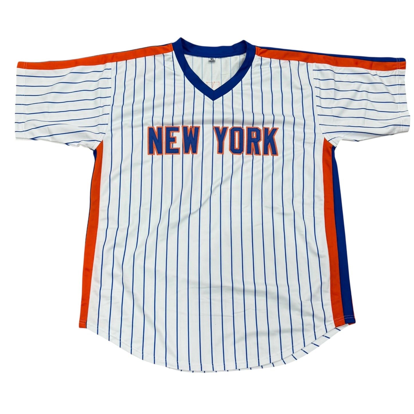 Howard Johnson Autographed New York (Pinstripe #20) Custom Stitched Jersey w/ "86 WS Champs" - JSA