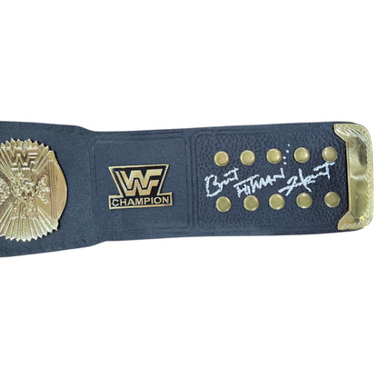 Bret "Hitman" Hart Autographed WWF Winged Eagle Brass Replica Championship Title Belt - JSA