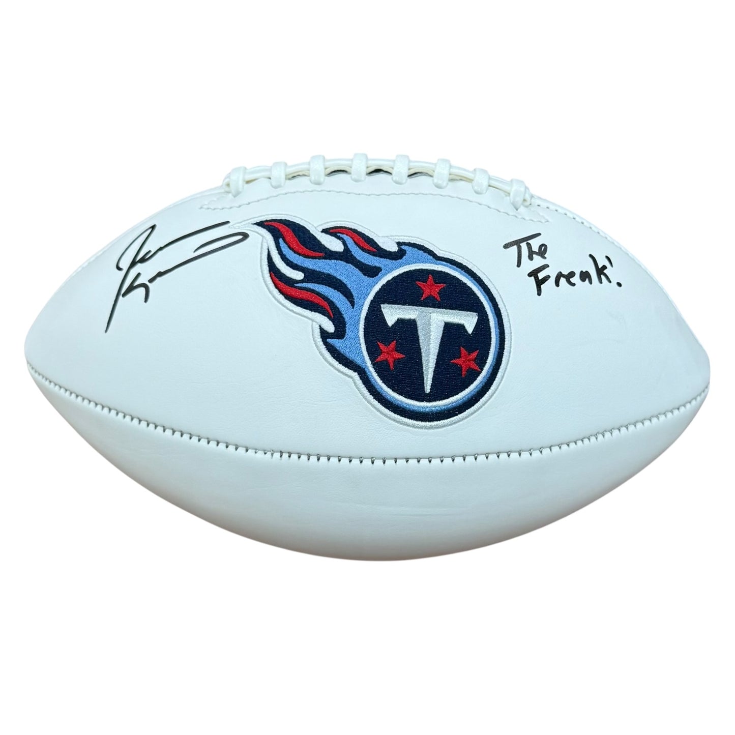 Jevon Kearse Autographed Tennessee Titans Logo Football w/ "The Freak" - JSA