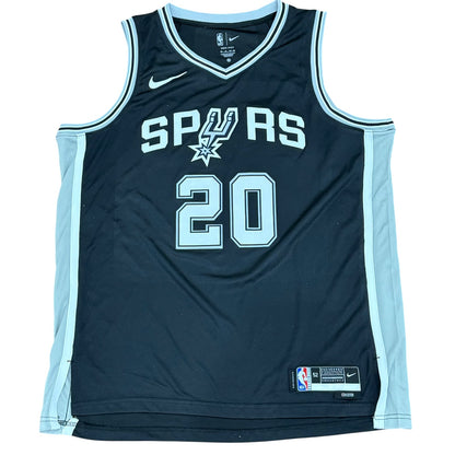 Manu Ginobili Autographed San Antonio Spurs (Black #20) Nike Swingman Jersey - JSA