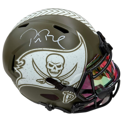 Tom Brady Autographed Tampa Bay Buccaneers (Salute To Service) Deluxe Full-Size Replica Helmet - Fanatics