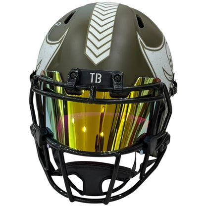 Tom Brady Autographed Tampa Bay Buccaneers (Salute To Service) Deluxe Full-Size Replica Helmet - Fanatics