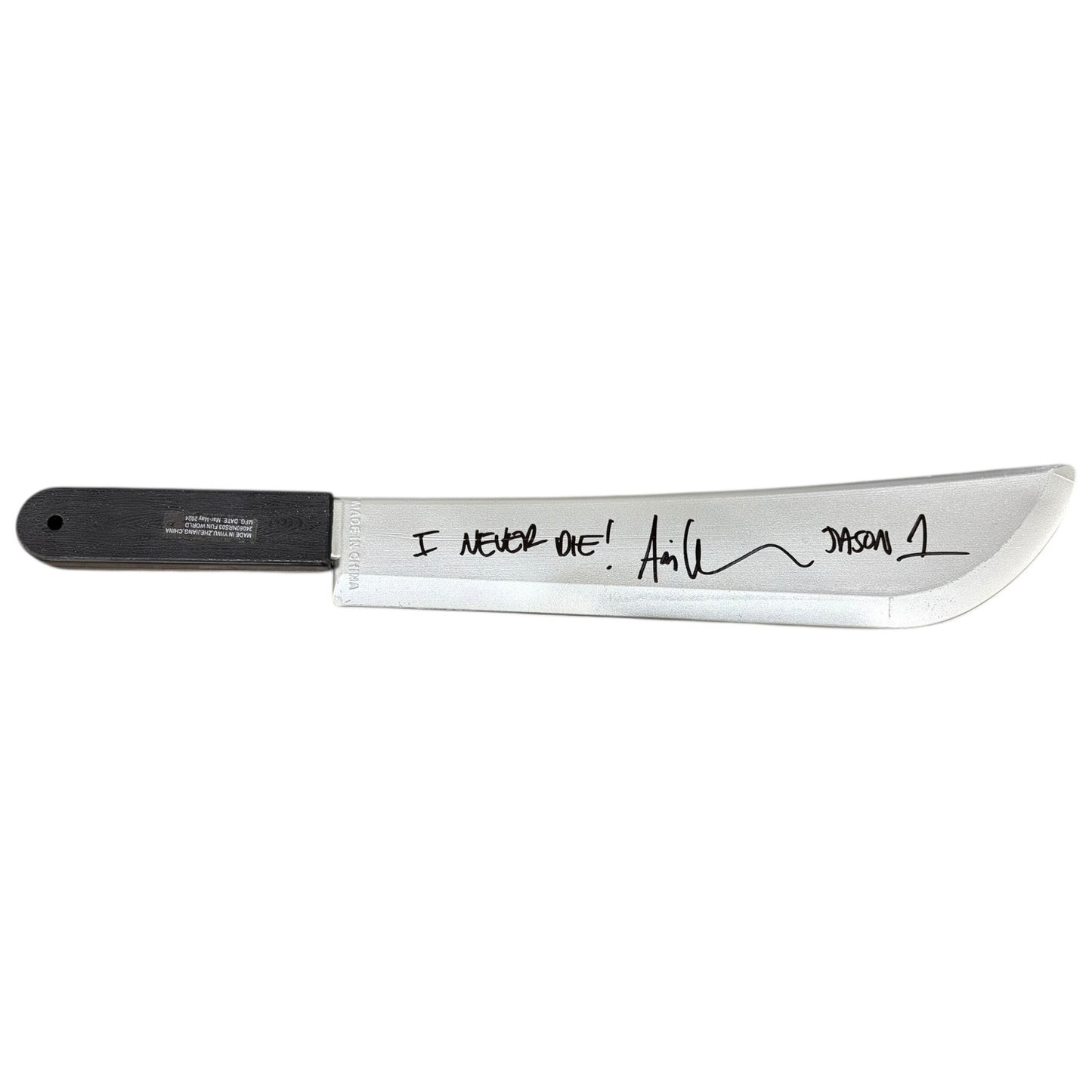 Ari Lehman Autographed Friday the 13th 21" Black And Silver Machete w/ Inscription - JSA