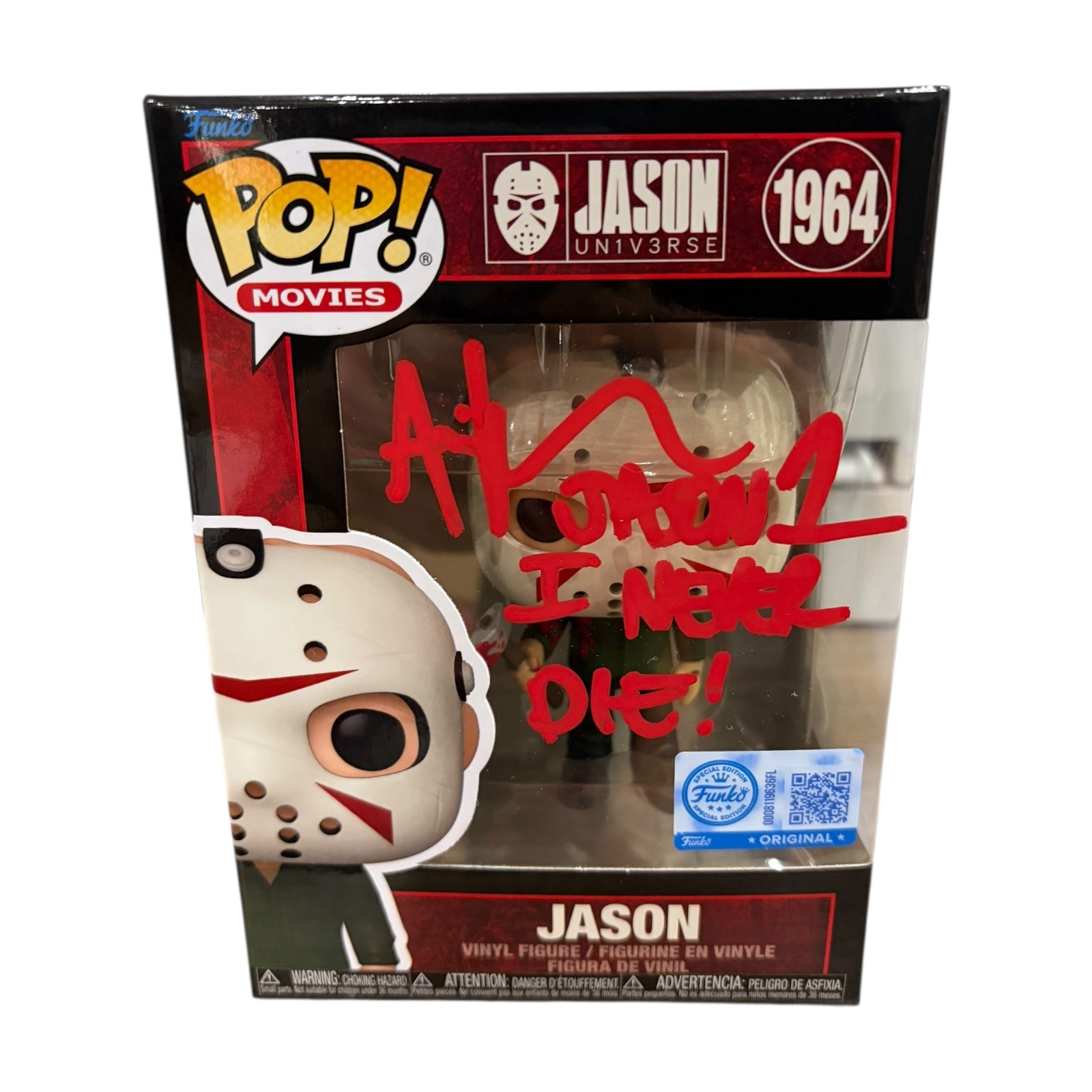 Ari Lehman Autographed Friday the 13th Funko Pop! Jason with Ax 1964 - JSA