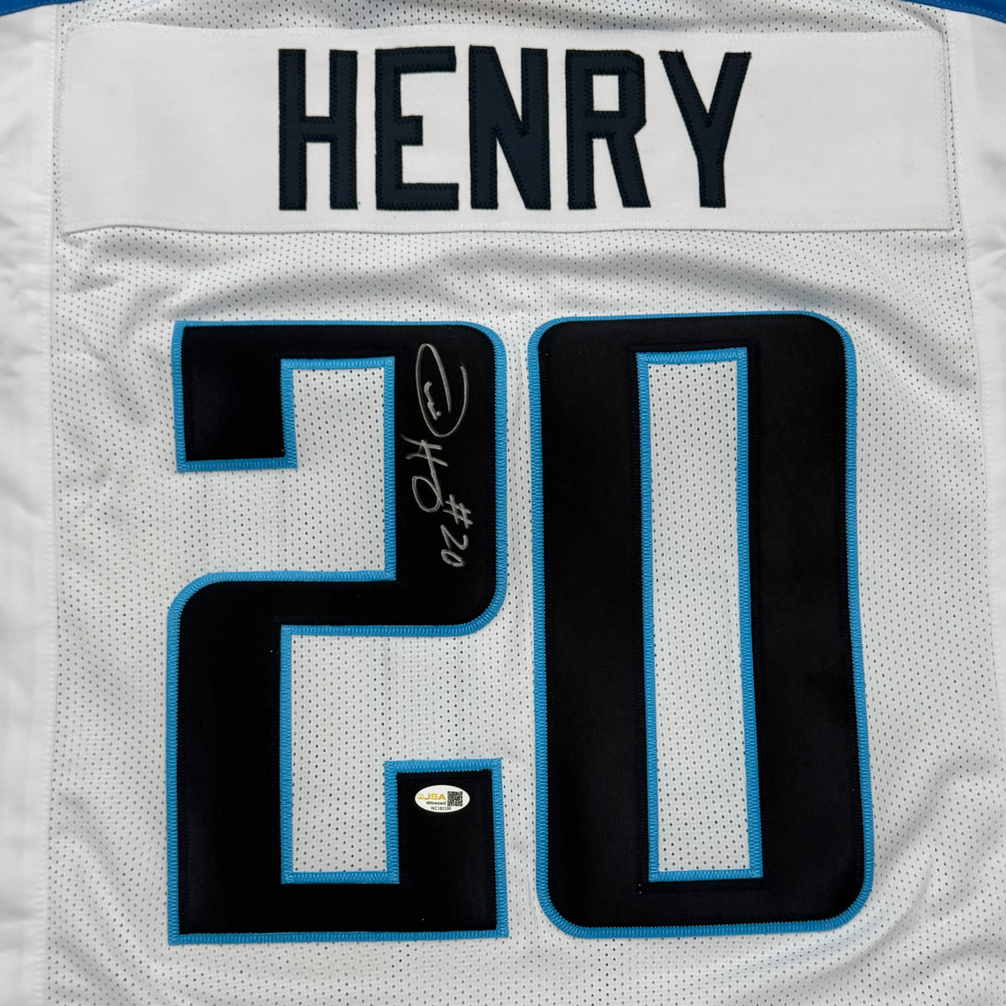 Travis Henry Autographed Tennessee (White #20) Custom Jersey - JSA