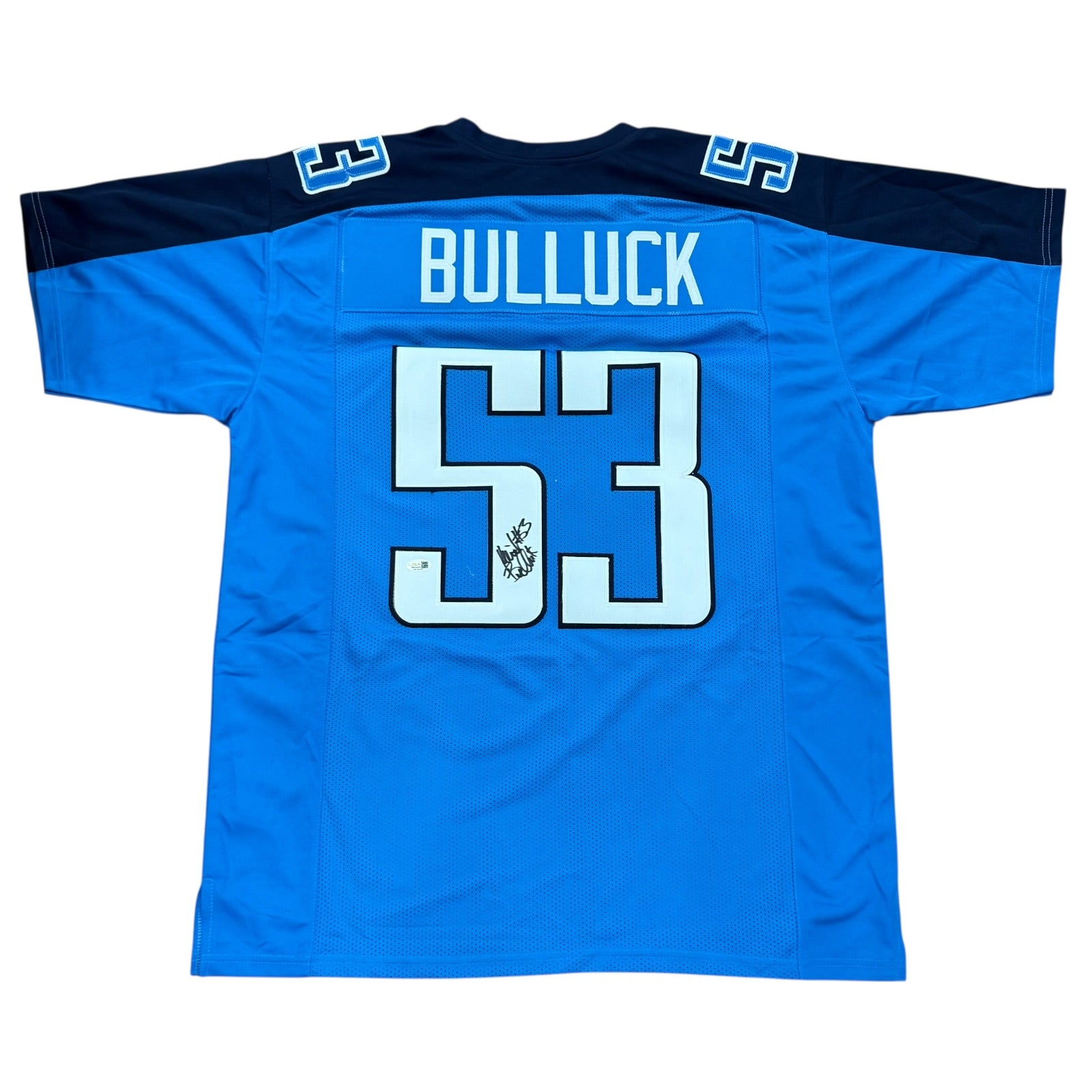 Keith Bulluck Autographed Tennessee (Navy #53) Custom Stitched Jersey - JSA