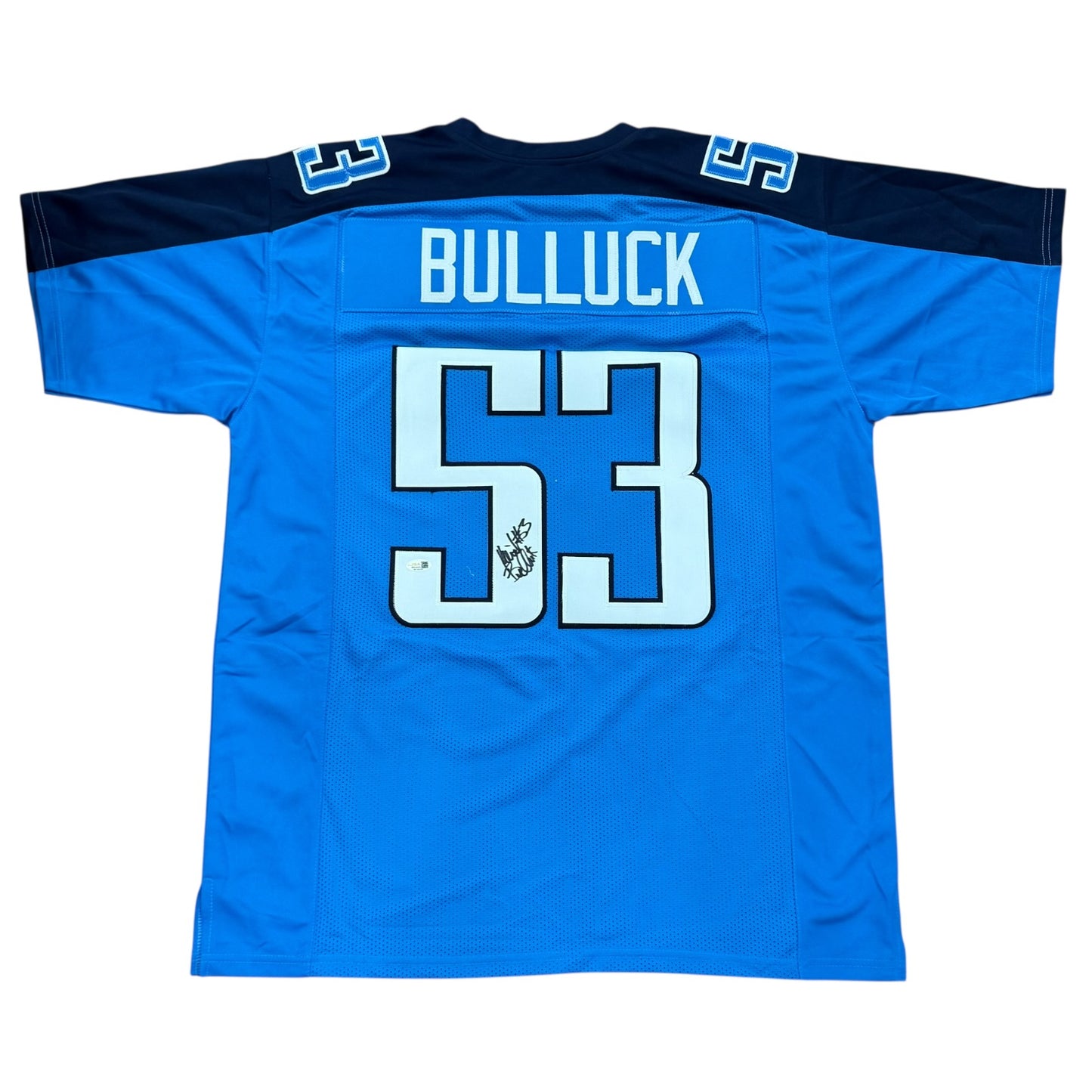 Keith Bulluck Autographed Tennessee (Navy #53) Custom Stitched Jersey - JSA
