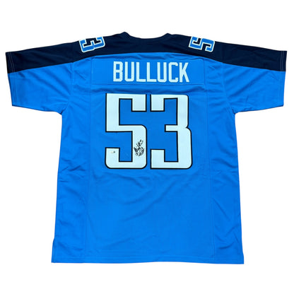 Keith Bulluck Autographed Tennessee (Navy #53) Custom Stitched Jersey - JSA