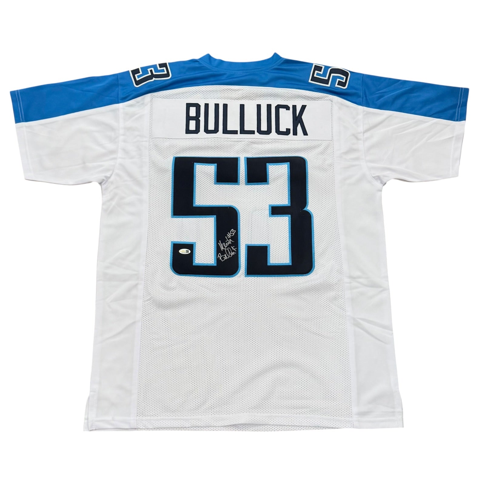 Keith Bulluck Autographed Tennessee (White #53) Custom Stitched Jersey - JSA
