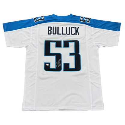 Keith Bulluck Autographed Tennessee (White #53) Custom Stitched Jersey - JSA