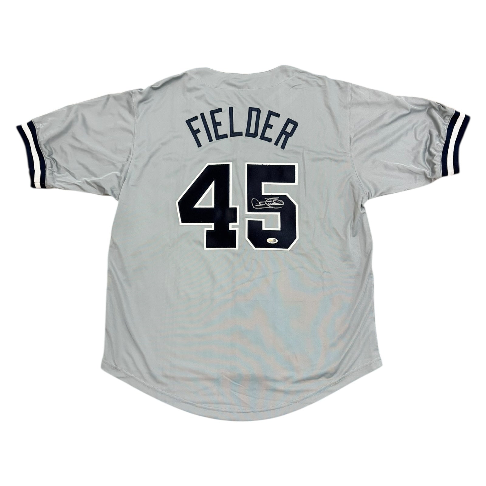 Cecil Fielder Autographed New York (Grey #45) Custom Jersey - JSA