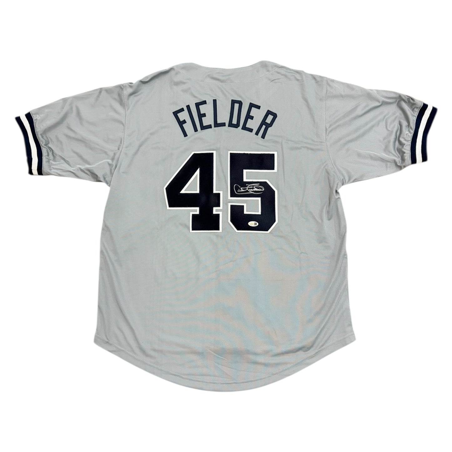 Cecil Fielder Autographed New York (Grey #45) Custom Jersey - JSA