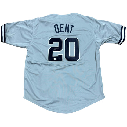Bucky Dent Autographed New York (Grey #20) Custom Jersey - JSA