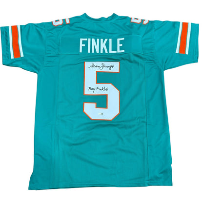 Sean Young Autographed Ray Finkle Miami Dolphins (Teal #5) Jersey w/ "Ray Finkle" - Ace Ventura Movie