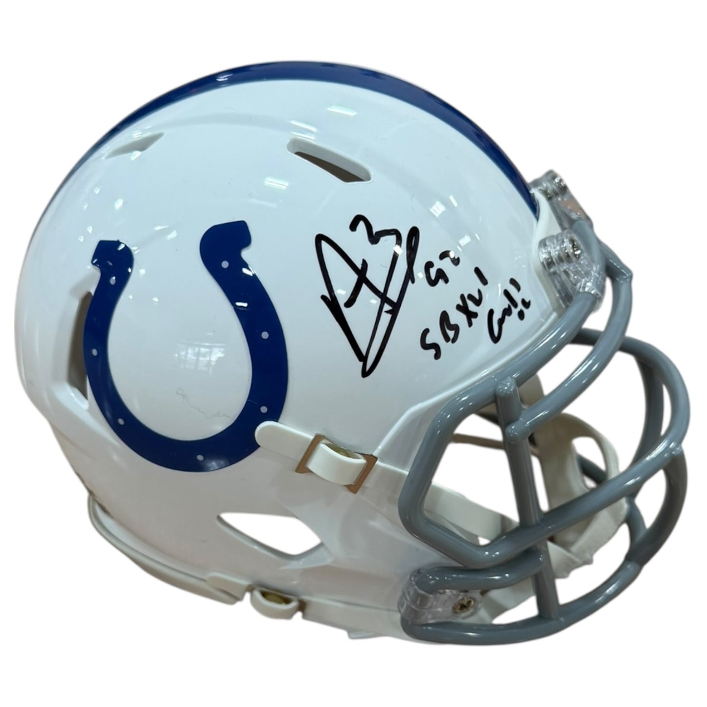 Anthony "Booger" McFarland Autographed Indianapolis Colts Mini Helmet w/ "SB XLI Champs" - JSA