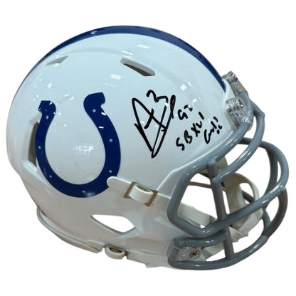 Anthony "Booger" McFarland Autographed Indianapolis Colts Mini Helmet w/ "SB XLI Champs" - JSA