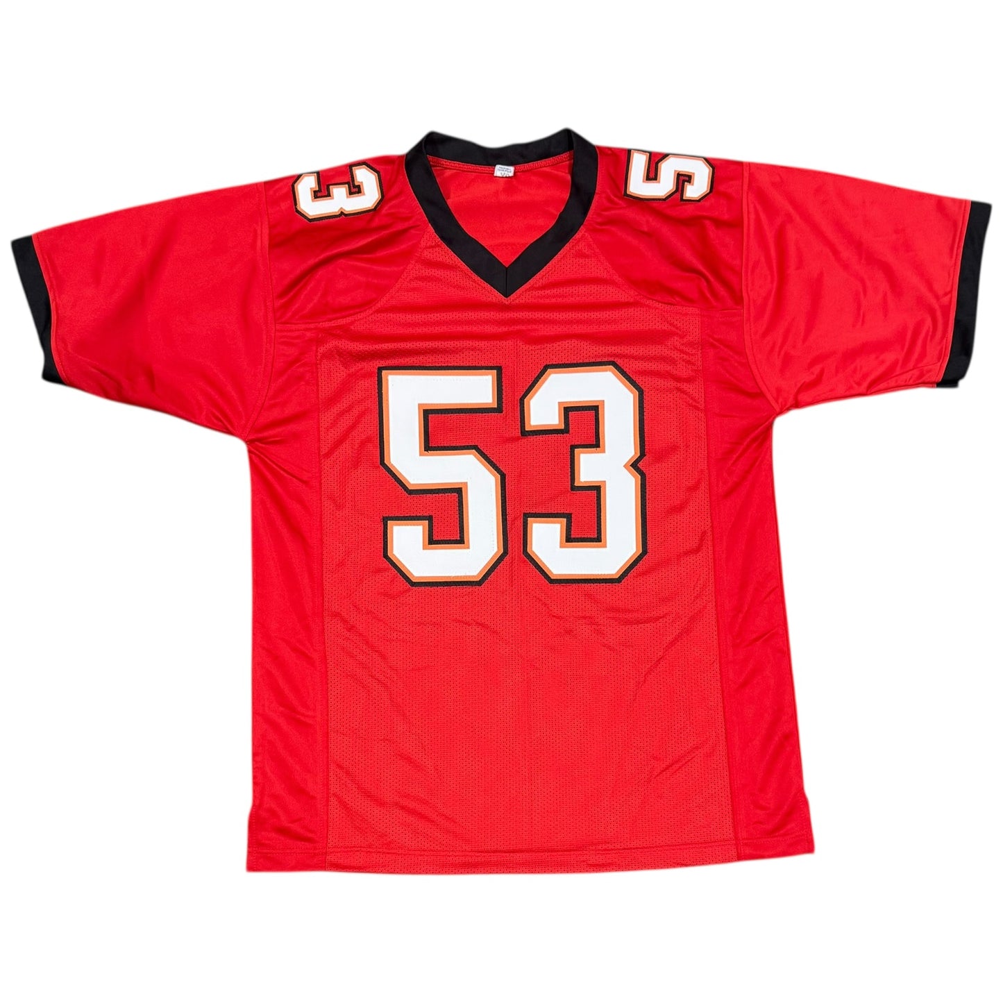 Shelton Quarles Autographed Tampa Bay (Red #53) Custom Jersey w/ "SB Champs" - JSA