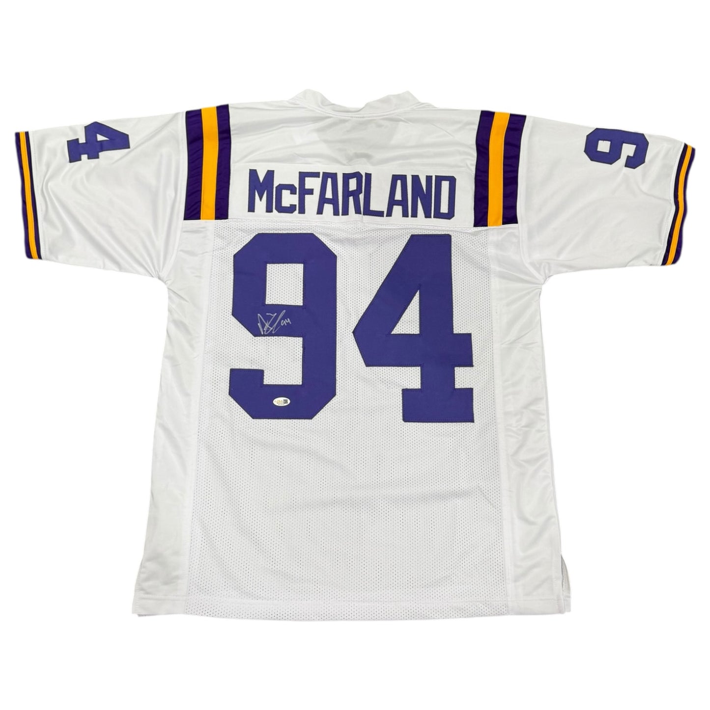 Anthony "Booger" McFarland Autographed Louisiana State Custom Stitched Jersey - JSA