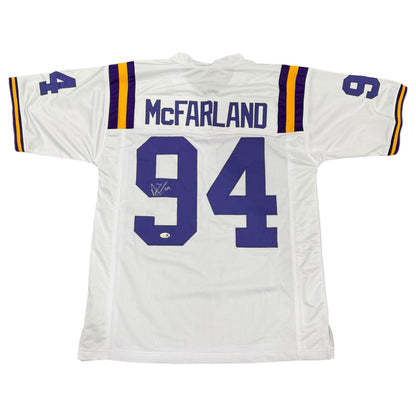 Anthony "Booger" McFarland Autographed Louisiana State Custom Stitched Jersey - JSA