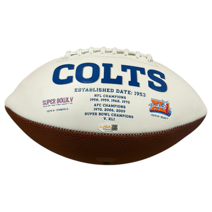 Anthony "Booger" McFarland Autographed Indianapolis Colts Logo Football w/ "SB XLI Champs" - JSA