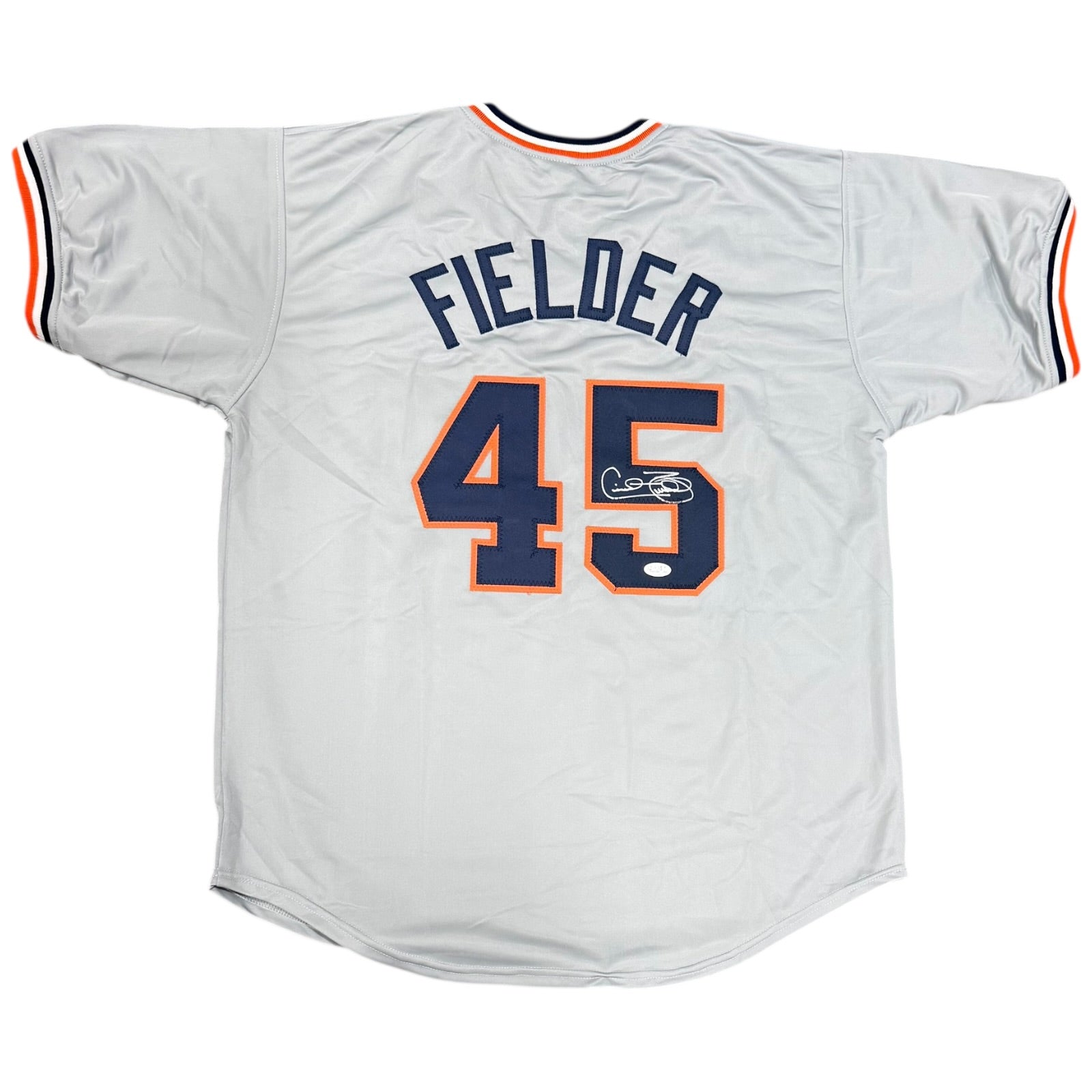 Cecil Fielder Autographed Detroit (Grey #45) Custom Jersey - JSA