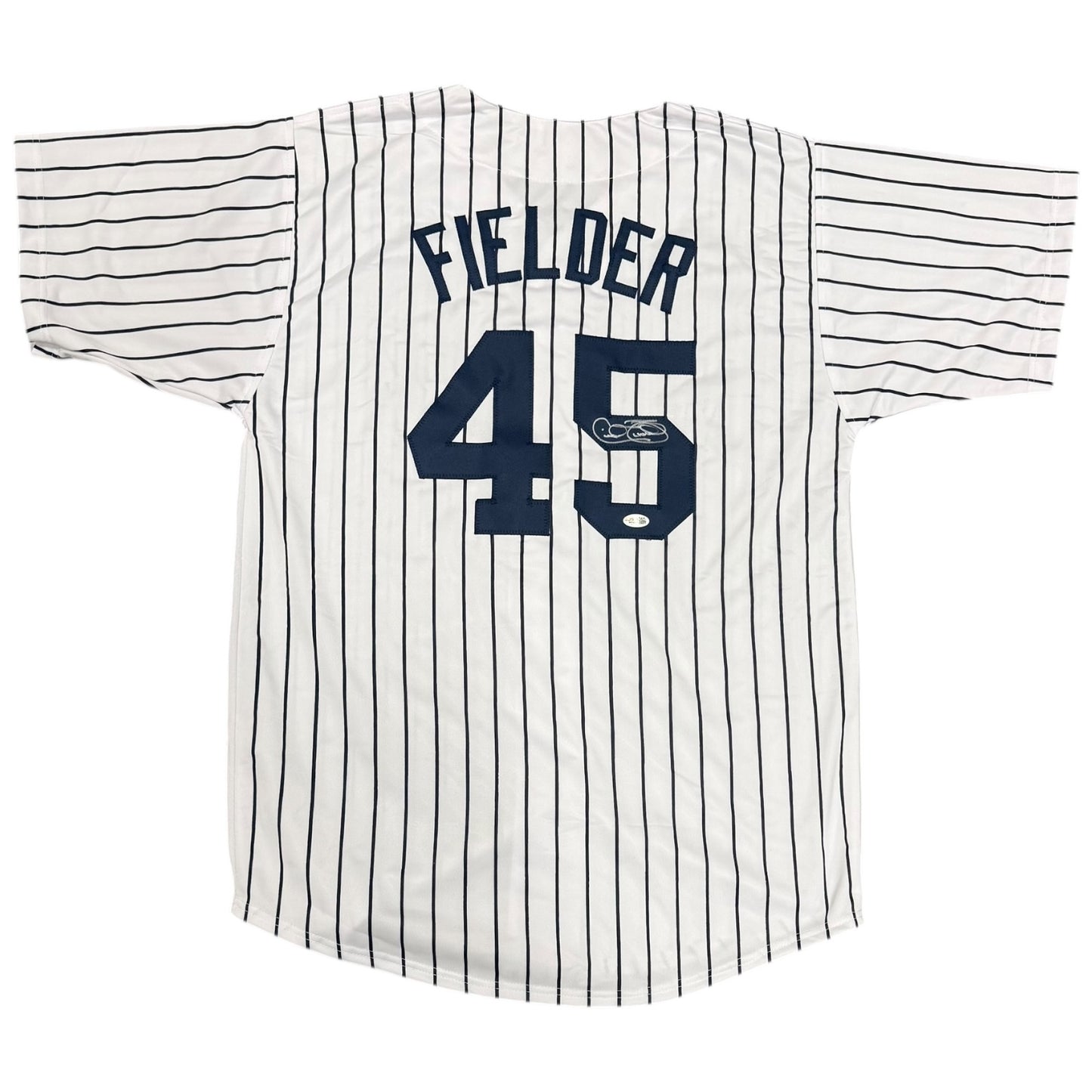 Cecil Fielder Autographed New York (Pinstripe #45) Custom Jersey - JSA