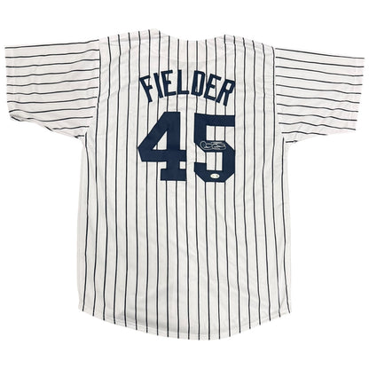 Cecil Fielder Autographed New York (Pinstripe #45) Custom Jersey - JSA