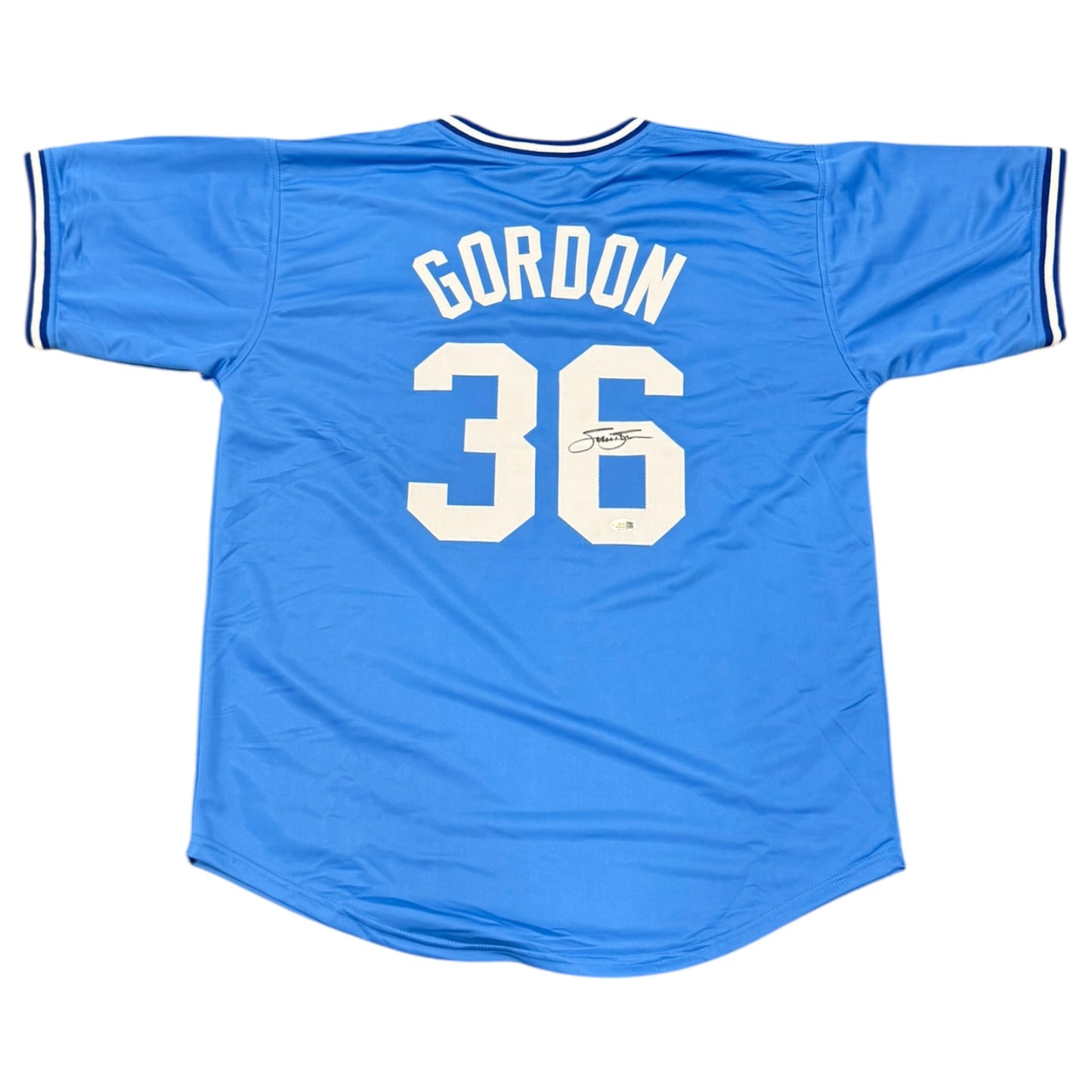 Tom Gordon Autographed Kansas City (Baby Blue #36) Custom Stitched Jersey - JSA