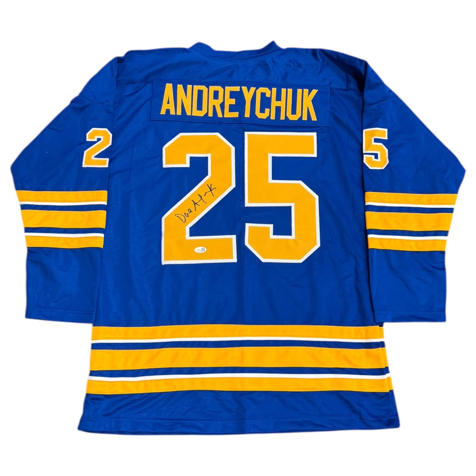 Dave Andreychuk Autographed Buffalo (Blue #25) Custom Stitched Hockey Jersey - JSA