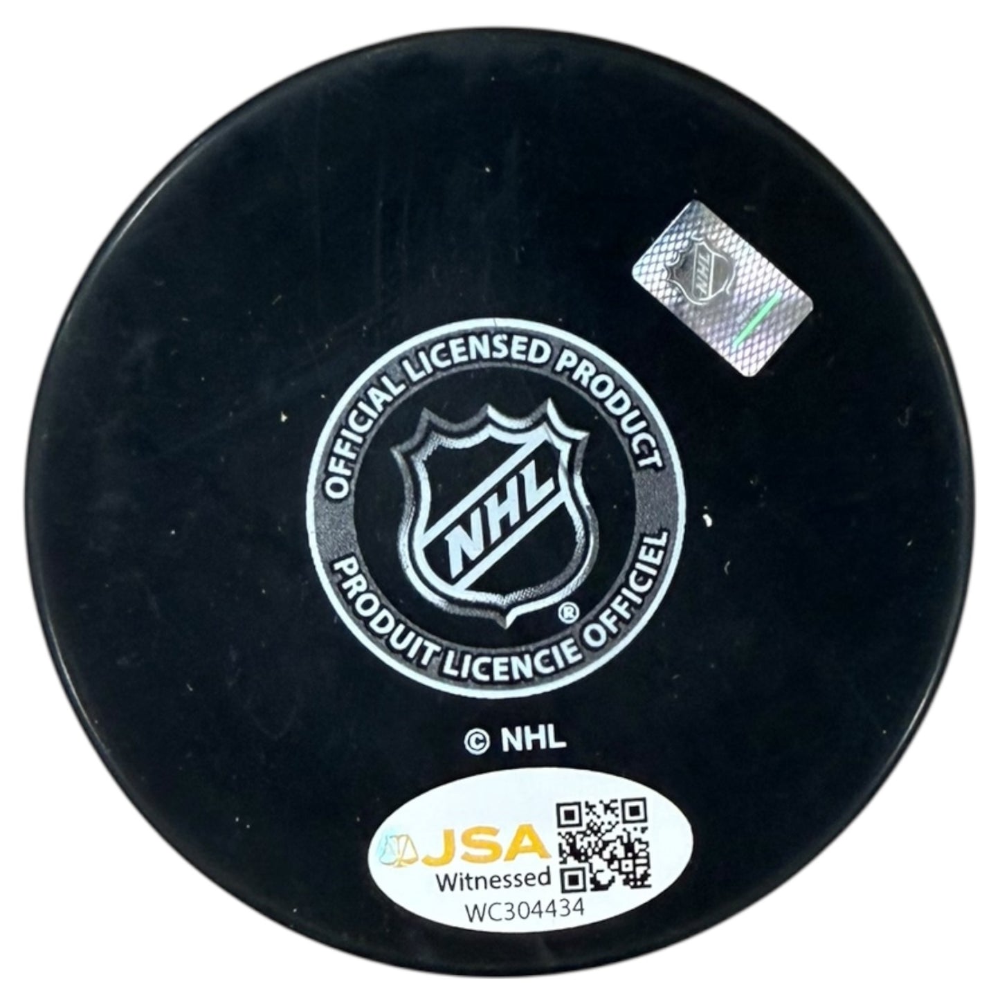 Dave Andreychuk Autographed New Jersey Devils Logo Hockey Puck - JSA