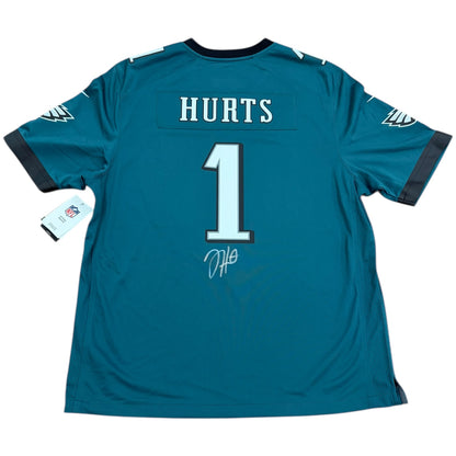 Jalen Hurts Autographed Philadelphia Eagles (Green #1) Nike Replica Super Bowl LIIX Jersey – Fanatics