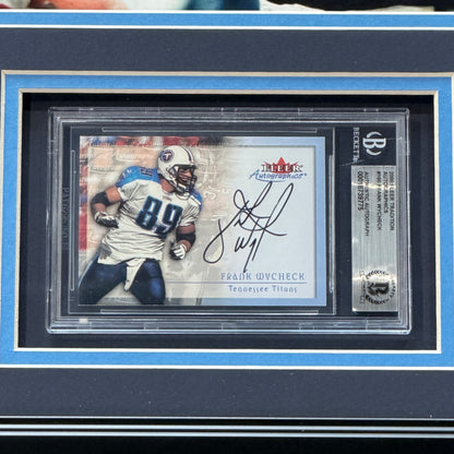 Frank Wycheck Autographed Football Card Deluxe Framed with Tennessee Titans 8x10 Photo - Beckett