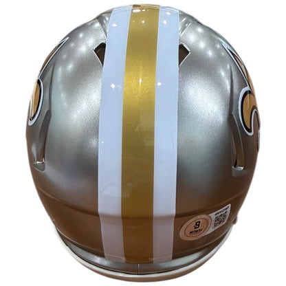 Jeremy Shockey Autographed New Orleans Saints (FLASH) Mini Helmet - Beckett