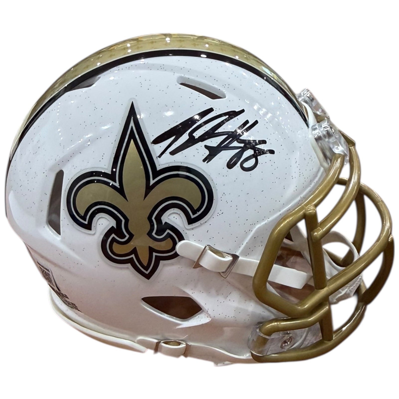 Jeremy Shockey Autographed New Orleans Saints (2022 White Alternate) Mini Helmet - Beckett