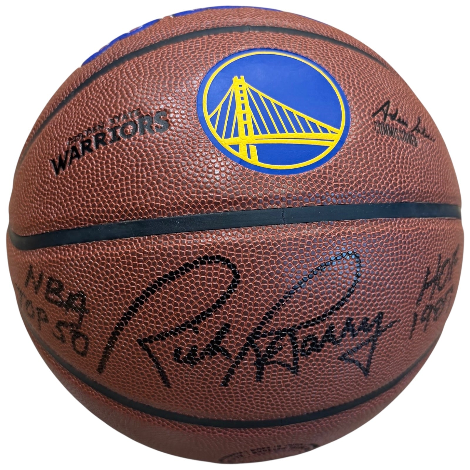 Rick Barry Autographed Golden State Warriors Logo Basketball - JSA