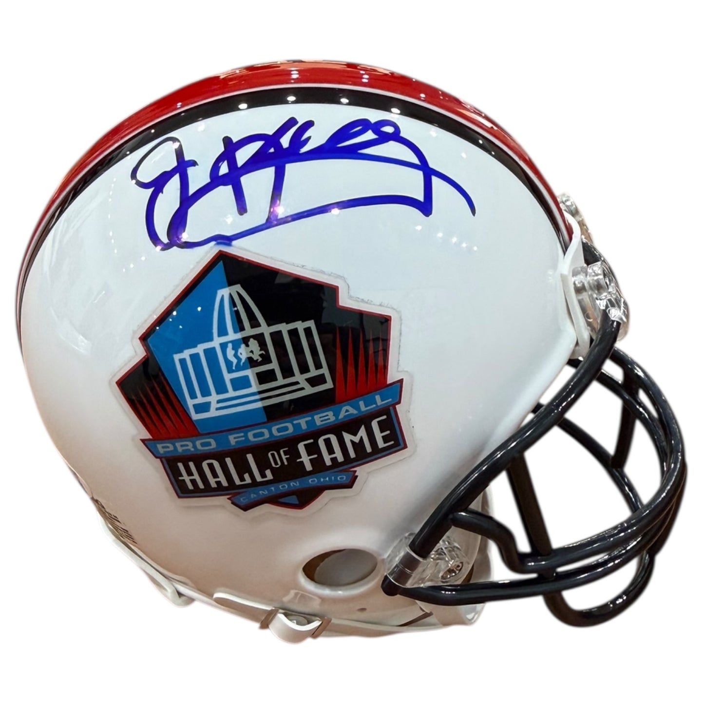 Jim Kelly Autographed Pro Football Hall of Fame Mini Helmet - JSA