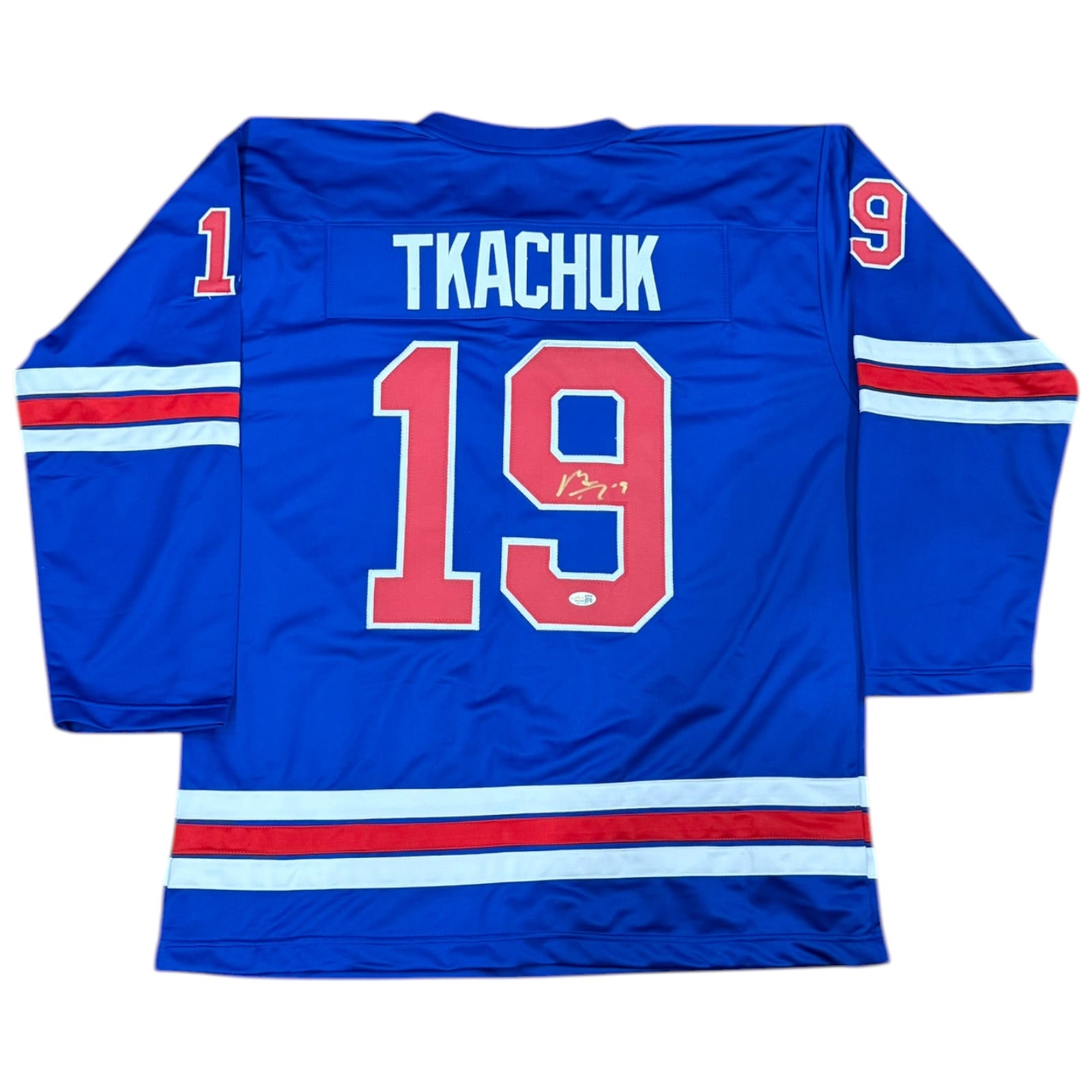 Matthew Tkachuk Autographed USA (Blue #19) Custom Stitched Hockey Jersey - JSA