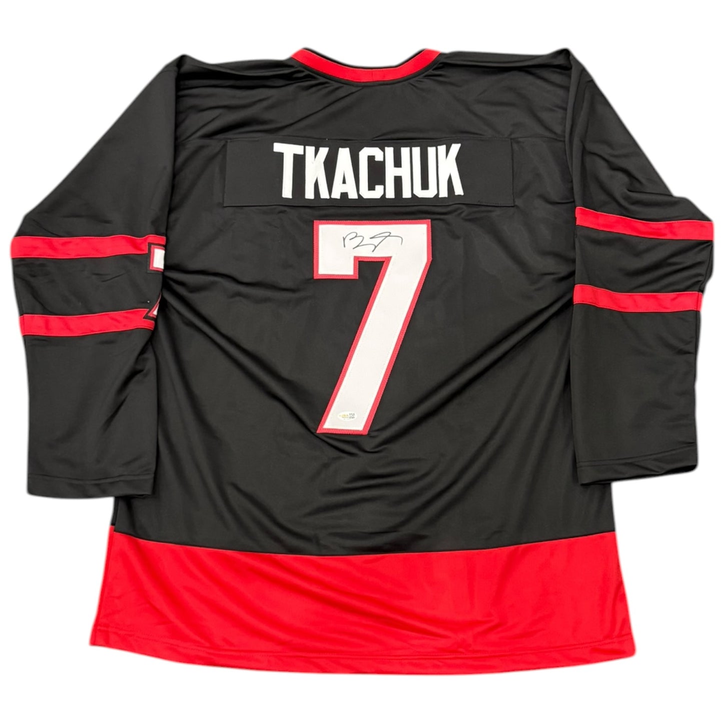 Brady Tkachuk Autographed Ottawa Senators (Black #7) Custom Stitched Hockey Jersey - JSA