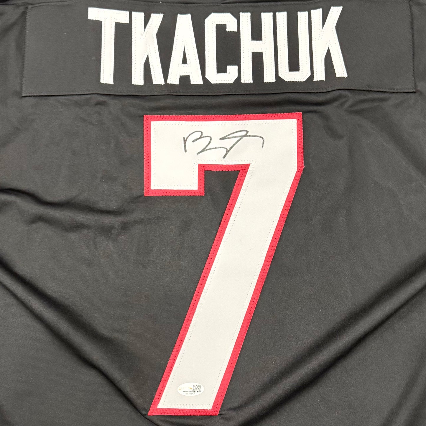 Brady Tkachuk Autographed Ottawa Senators (Black #7) Custom Stitched Hockey Jersey - JSA