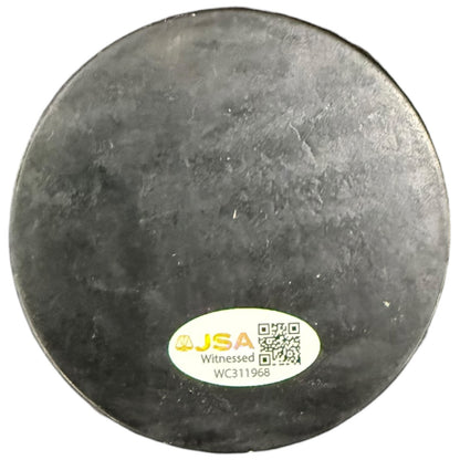 Brady Tkachuk Autographed Team USA Olympics (Blue) Jersey Style Hockey Puck - JSA