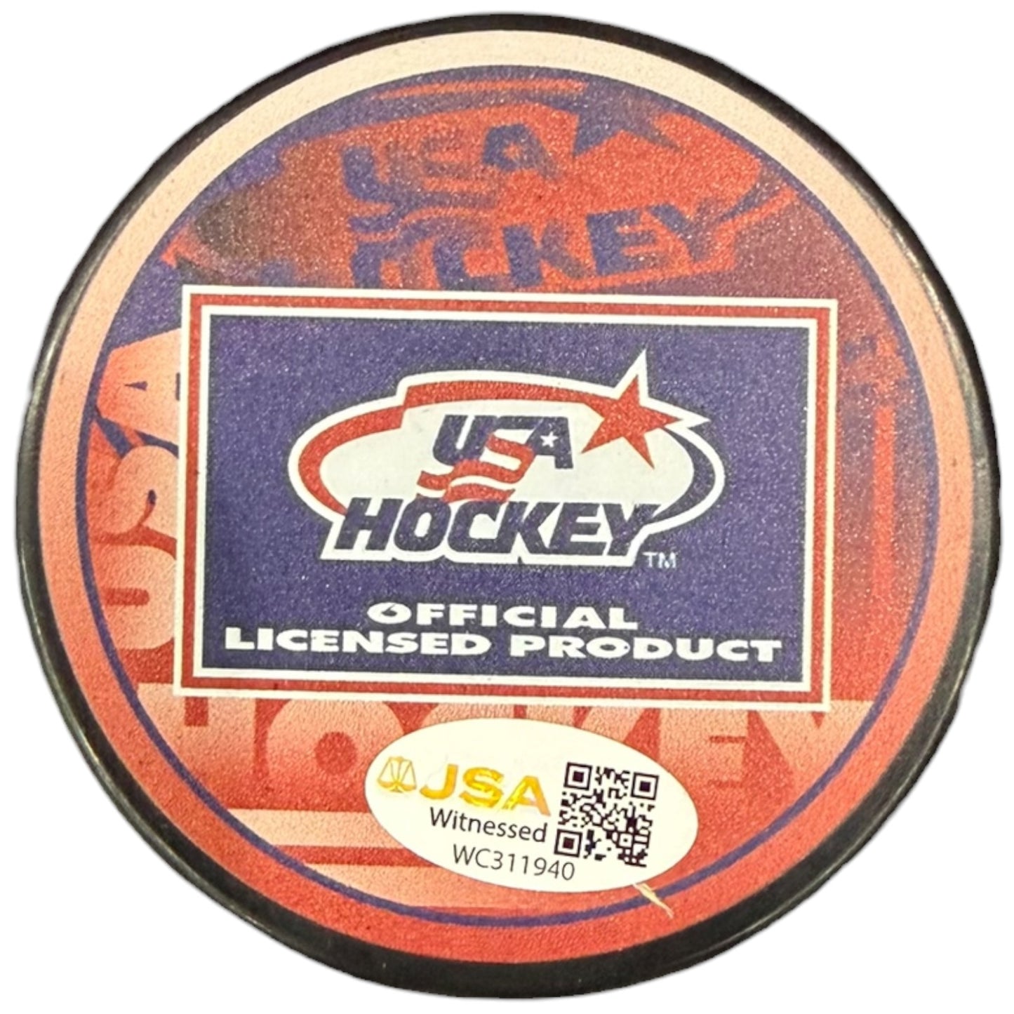 Brady Tkachuk Autographed Team USA Hockey Souvenir Puck - JSA